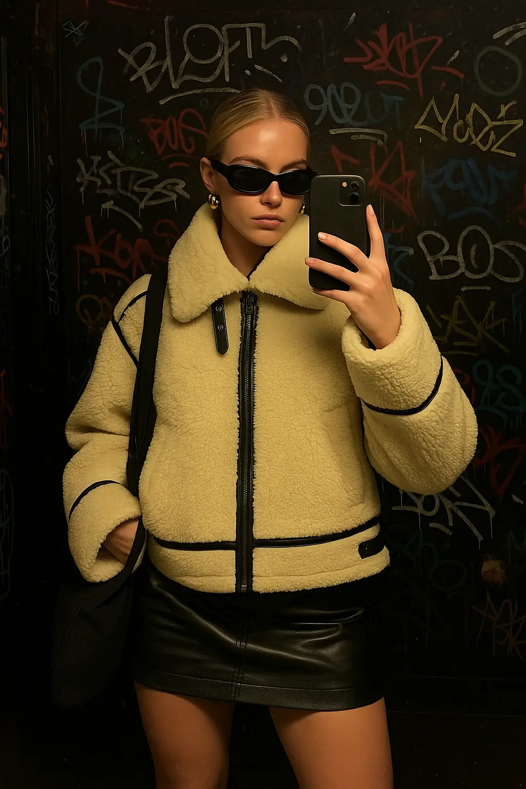 Suzella Faux Fur Moto Jacket –Women’s Fall Biker Coat Lumenhaus Collective