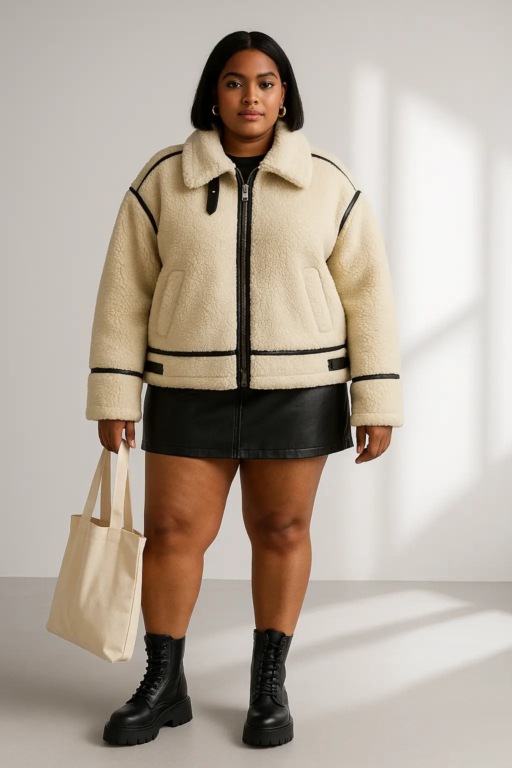 Suzella Faux Fur Moto Jacket –Women’s Fall Biker Coat Lumenhaus Collective