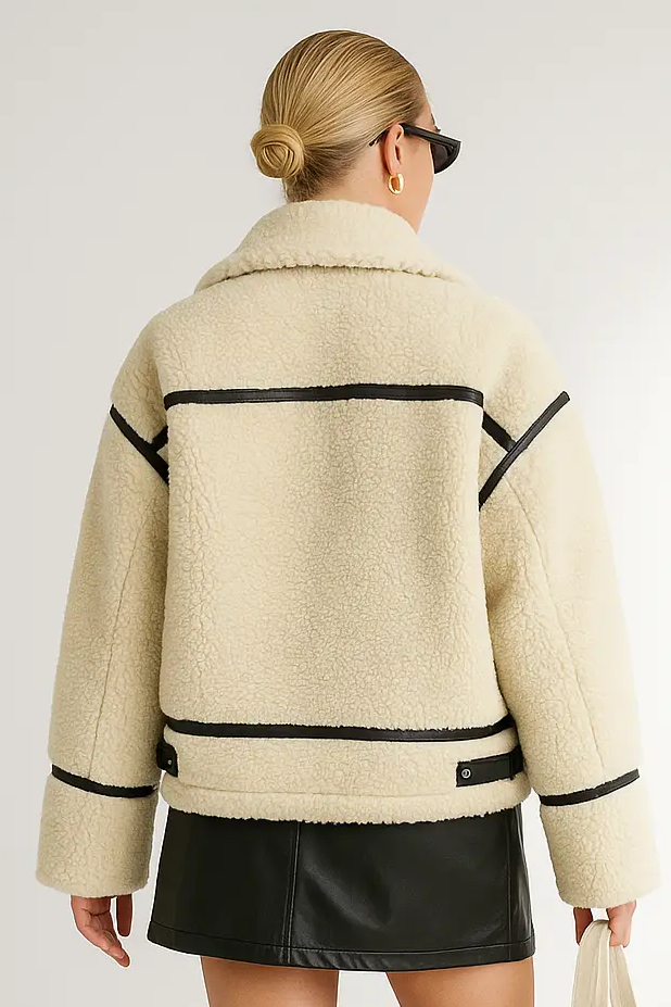 Suzella Faux Fur Moto Jacket –Women’s Fall Biker Coat Lumenhaus Collective