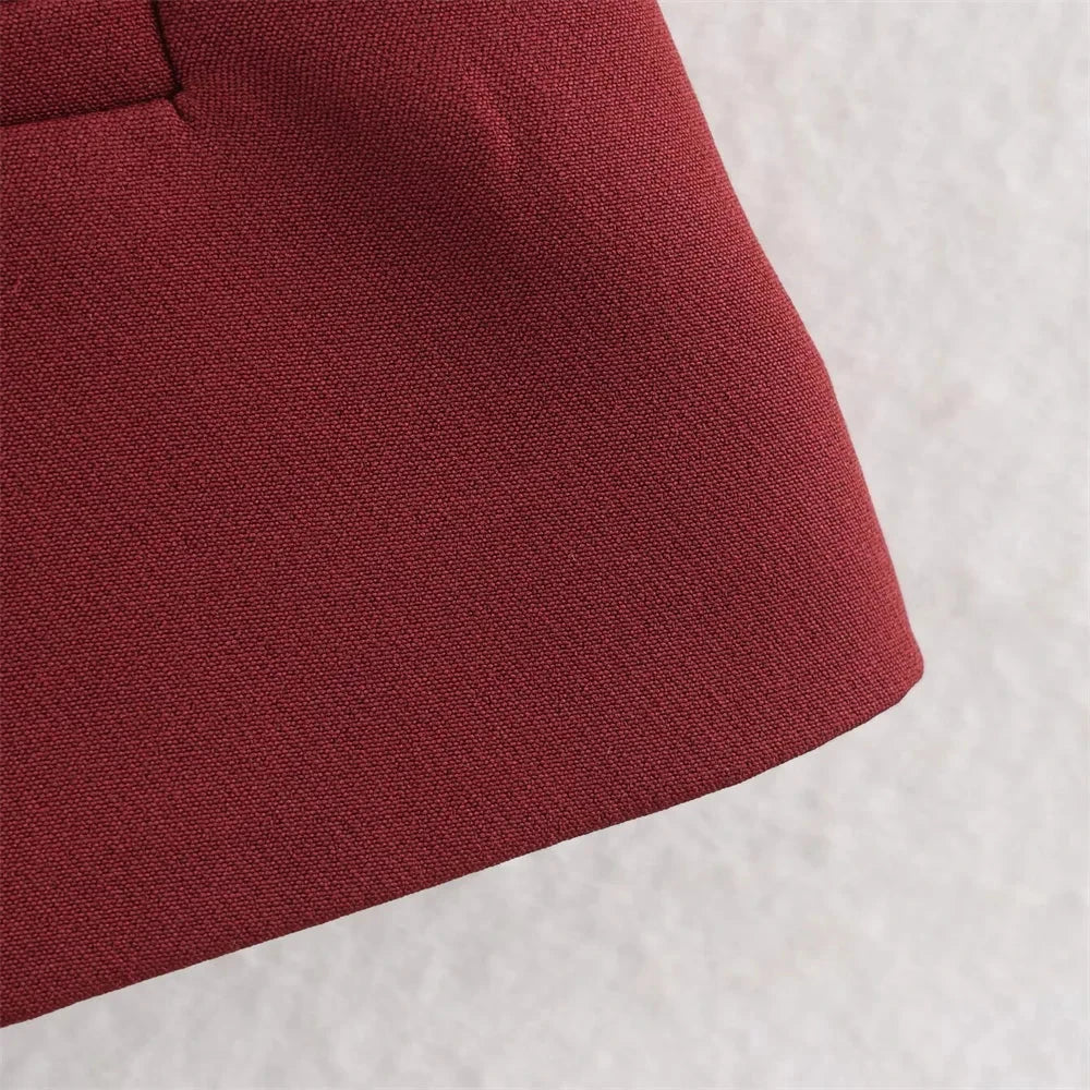 Women's Wine Red Suit Vest - Slim Fit Business & Formal Top Lumenhaus Collective