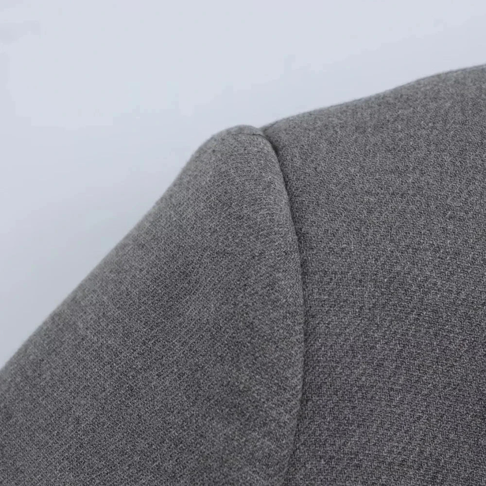 Zaya Women's Gray Collarless Suit Jacket - Cropped Long Sleeve Top Lumenhaus Collective