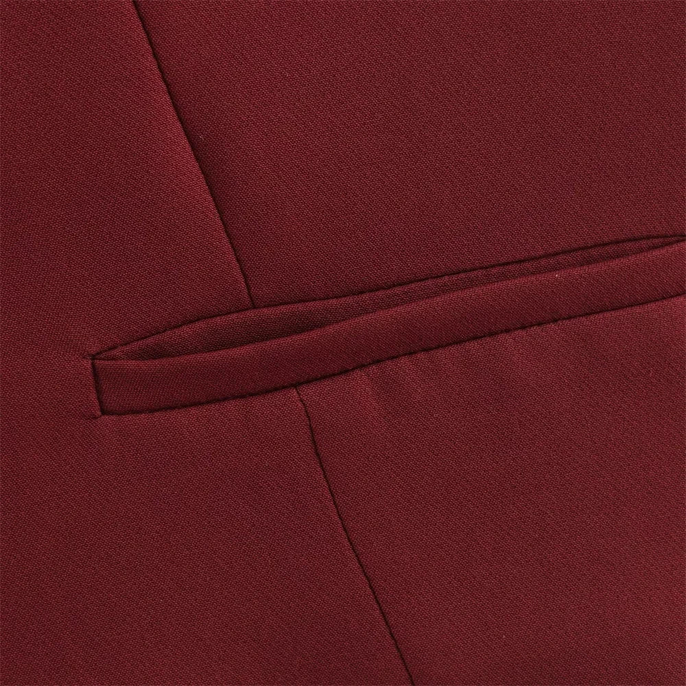 Women's Wine Red Suit Vest - Slim Fit Business & Formal Top Lumenhaus Collective