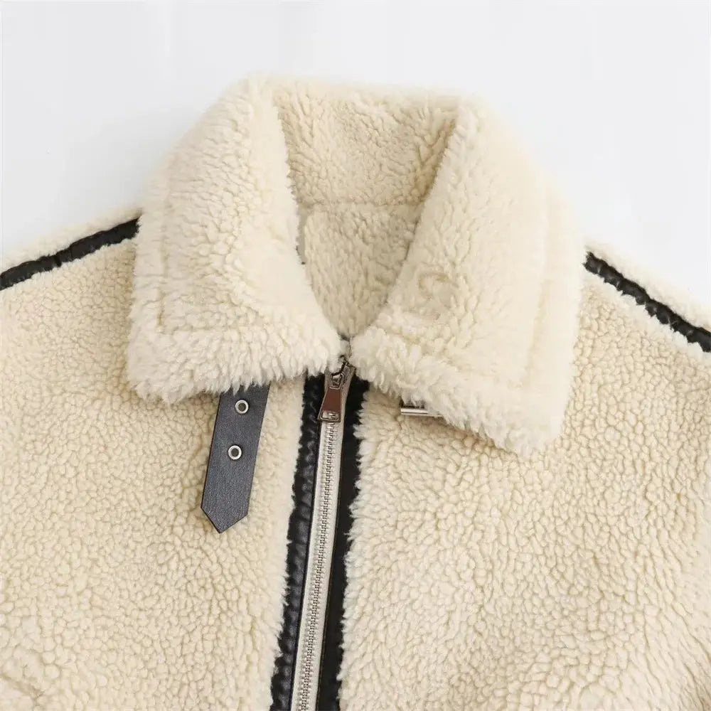 Suzella Faux Fur Moto Jacket –Women’s Fall Biker Coat Lumenhaus Collective