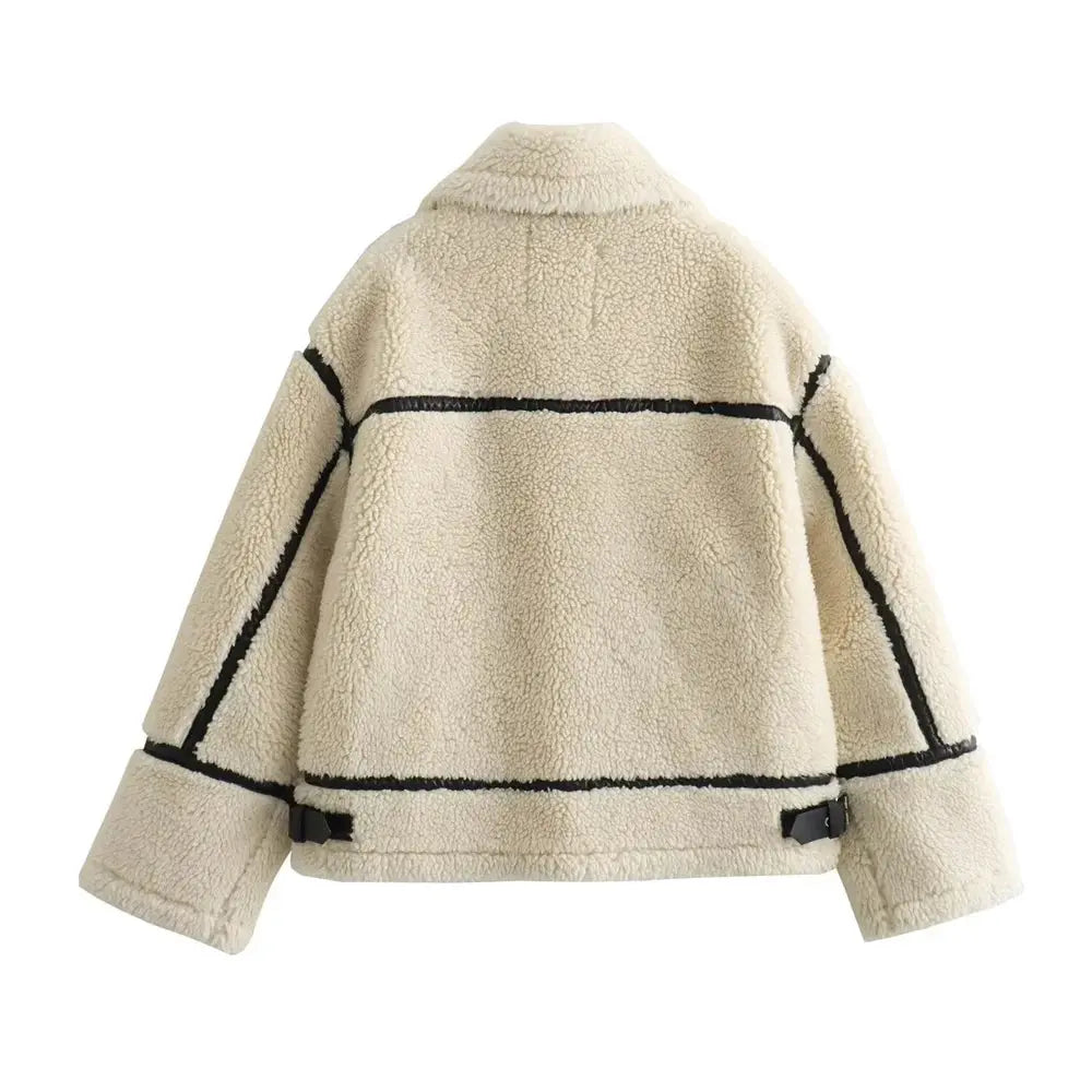 Suzella Faux Fur Moto Jacket –Women’s Fall Biker Coat Lumenhaus Collective