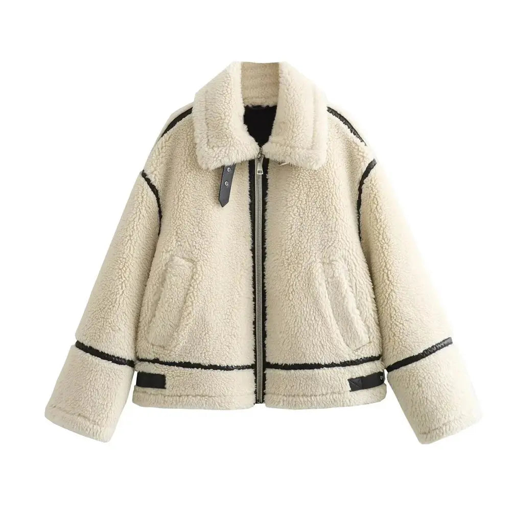 Suzella Faux Fur Moto Jacket –Women’s Fall Biker Coat Lumenhaus Collective