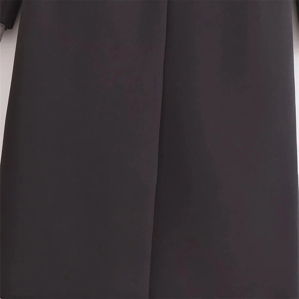 Women’s Long Black Coat with Gray Hoodie – Casual Winter Overcoat for Everyday Style Lumenhaus Collective
