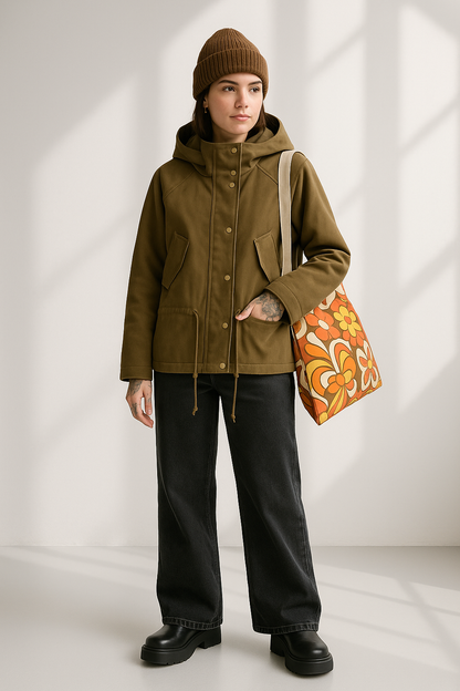 Harper Autumn Fall Suede Effect Hooded Women’s Jacket