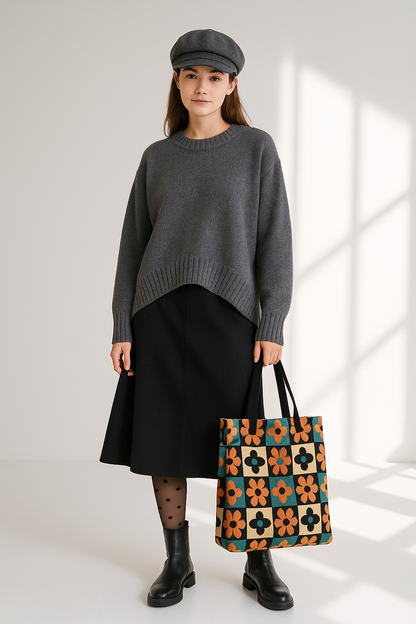 Vero Loose Ribbed Round Neck Knit Women's Sweater | Autumn Fall Versatile Style