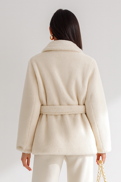Kylie Autumn Fall Faux Fur Coat Jacket with Belt | Fashion & Temperament Lumenhaus Collective