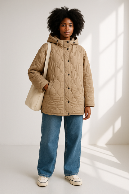 Abela Quilted Hooded Waterproof Cotton Women's Jacket - Autumn Winter Fashion Outerwear