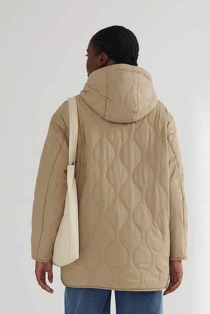 Abela Women's Quilted Hooded Waterproof Cotton Jacket - Autumn Winter Fashion Outerwear Lumenhaus Collective