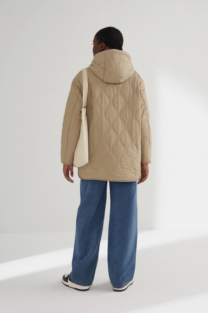 Abela Quilted Hooded Waterproof Cotton Women's Jacket - Autumn Winter Fashion Outerwear