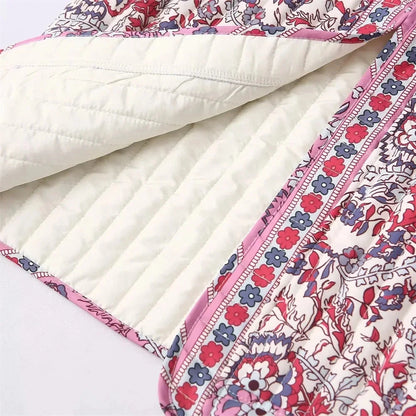 Women's Printed Quilted Vest - Retro Sleeveless Summer Top Lumenhaus Collective