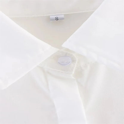 Chloe White Tie-Waist Blouse - Long Sleeve Collared Button-Down Shirt for Women Lumenhaus Collective