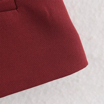 Women's Wine Red Suit Vest - Slim Fit Business & Formal Top Lumenhaus Collective