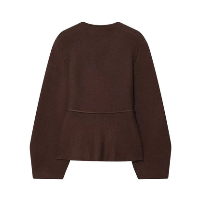 Women's Belted Knitted Cardigan | V-Neck Long Sleeve Sweater Coat for Autumn Fall Lumenhaus Collective