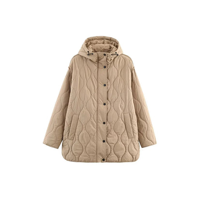 Abela Women's Quilted Hooded Waterproof Cotton Jacket - Autumn Winter Fashion Outerwear Lumenhaus Collective