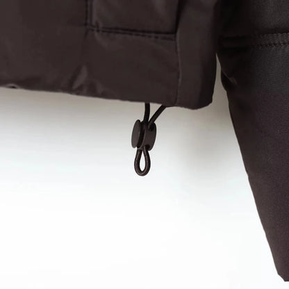 Tori Women's Cropped Puffer Jacket - High Collar Hooded Loose Fit Winter Coat Lumenhaus Collective