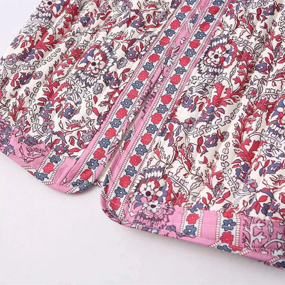 Women's Printed Quilted Vest - Retro Sleeveless Summer Top Lumenhaus Collective