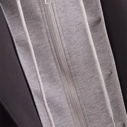 Women’s Long Black Coat with Gray Hoodie – Casual Winter Overcoat for Everyday Style Lumenhaus Collective