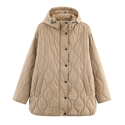 Abela Women's Quilted Hooded Waterproof Cotton Jacket - Autumn Winter Fashion Outerwear Lumenhaus Collective