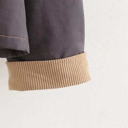 Women's Washed Cotton Utility Jacket - Patch Pocket Lightweight Autumn Coat Lumenhaus Collective