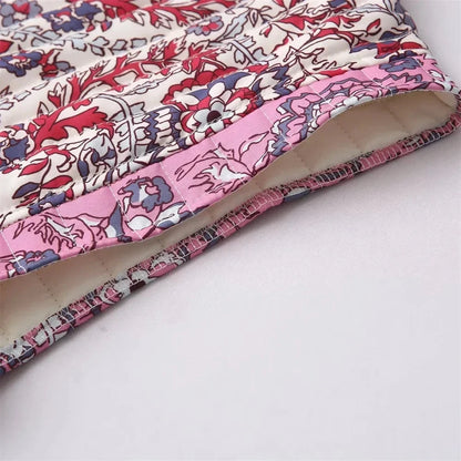 Women's Printed Quilted Vest - Retro Sleeveless Summer Top Lumenhaus Collective