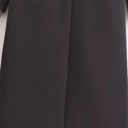 Women’s Long Black Coat with Gray Hoodie – Casual Winter Overcoat for Everyday Style Lumenhaus Collective