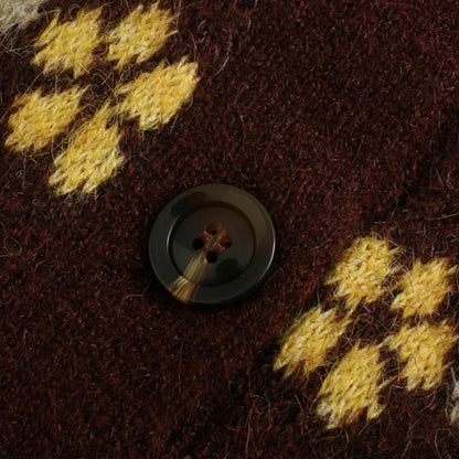 Stevie Women's V-Neck Jacquard Sweater Cardigan - Floral Print Loose Fit Outerwear Lumenhaus Collective